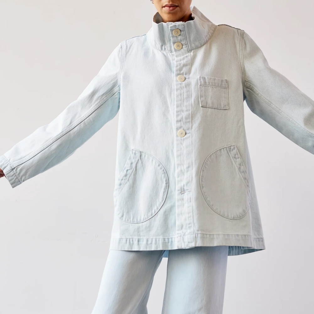 Jesse Kamm pale blue japanese denim chore jacket